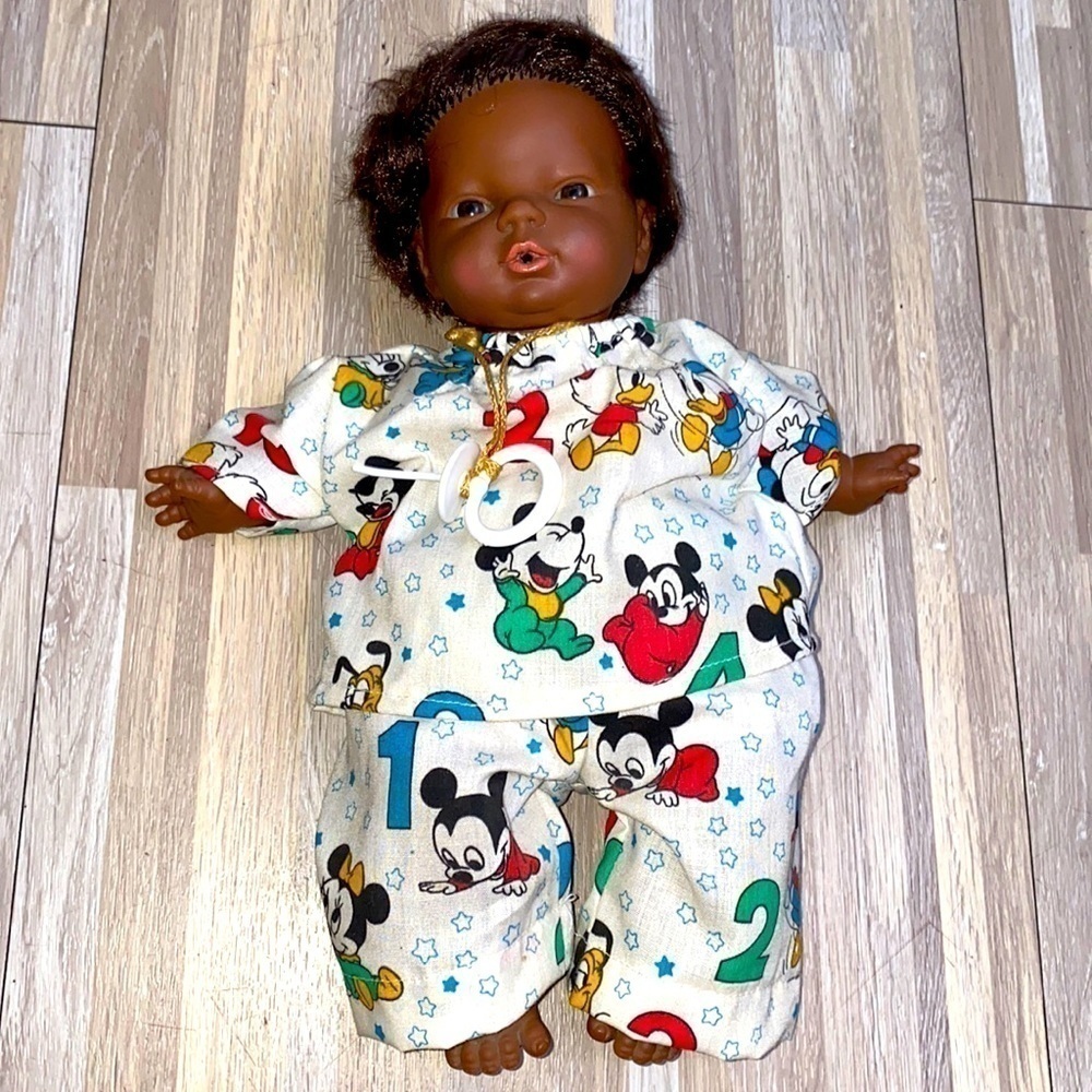 Berjusa Baby Doll Soft Body Made In Spain reborn baby dark skin tone vintage euc